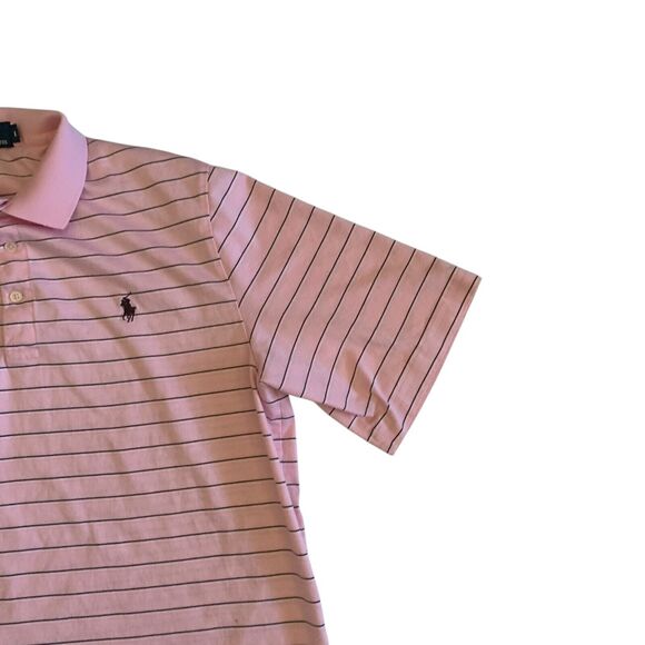 Polo Ralph Lauren Men's Size M Short Sleeve VTG Striped Pima Cotton Polo Shirt - Picture 13 of 14